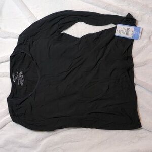 Jockey Thermals Scoop Neck Long Sleeve Shirt Black Women's Large